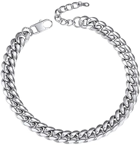 PROSTEEL Choker Halskette 316L Edelstahl massiv Panzerkette 14mm 36+5cm kurze schwer Glieder Link Kette verstellbar Damen Mädchen Collier Modeschmuck für Weihnachten Valentinstag