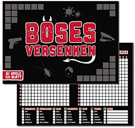 avandu Böses Versenken Spielblock mit 100 Blättern - Schiffe Waren gestern! - Spiel Block Gesellschaftsspiel