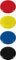 WESTCOTT Haftmagnete 4er Pack, 40 mm, rund, je 1x schwarz, rot, blau, gelb E-10826 00