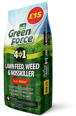 Greenforce G21086 Green Force Lawn Feed Weed Moss Killer 400m2 Fertilizer, Grey, 30.0 cm*21.0 cm*11.0 cm