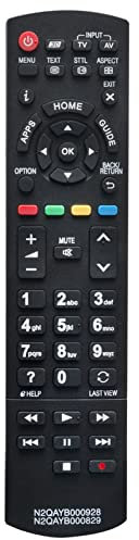 VINABTY N2QAYB000829 Ersatz Fernbedienung Passend für Panasonic LCD Fernsehen TX-L42ET60B TX-L47ET60B TX-L50ET60B TX-L55ET60B TXL42ET60B TXL47ET60B TXL50ET60B TXL55ET60B N2QAYB000928