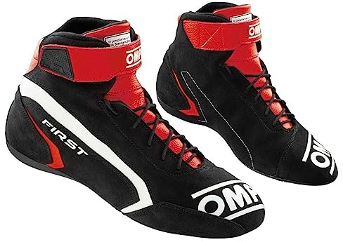 Omp Unisex First Race My2021 Laufschuhe, Rot/Schwarz, Größe 42 Fia 8856-2018 Bootsschuh, Standard, EU,42 EU