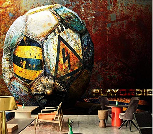 3D-Wandbild Tapete Retro Fabrik Fußball Metall Werkzeug Hintergrundwand-200Cmx140Cm