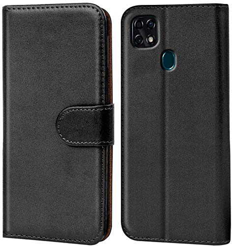 Conie Handyhülle für ZTE Blade 10 Smart Hülle, Premium PU Leder Flip Schutzhülle klappbar für ZTE Blade 10 Smart Tasche, Schwarz
