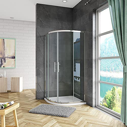 Acezanble 900x900x1850mm Quadrant Shower Enclosure Cubicle Sliding Door 6mm Safety Tempered Clear Glass