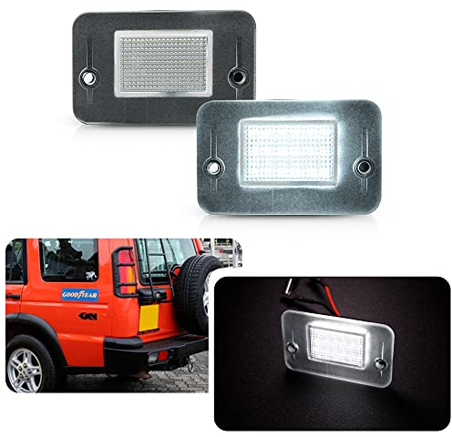 2pcs for Land Rover Discovery 1 2 1994-2004 Land Rover Discovery td5 LED License Number Plate Light High Power SMD White Rear Tag Lamp OEM# XFC500050