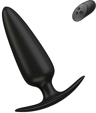 ChicLSQ Silikon Analplug Vibrator mit Fernbedienung – Tragbarer Anal Dildo & Butt Plug Vibrator Analspielzeug mit 10 Vibrationsmodi, G-Punkt & Prostata Stimulation Männer Frauen Paare, ø40mm Groß