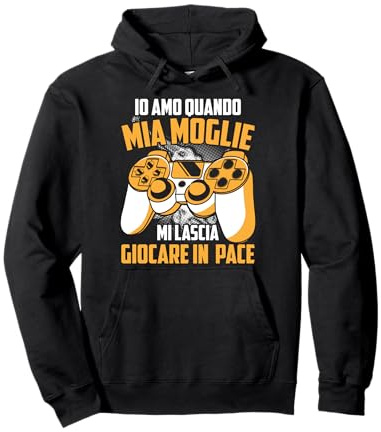 Gaming Videogiocatore Controller Marito Amo I Videogiochi Felpa con Cappuccio