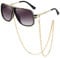 SHEEN KELLY Oversized Retro Chain 80s Vintage Pilot Sunglasses Men Classic Cowboy Eyewear Gradient Clear Lens