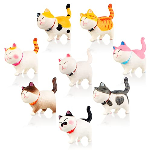 Guichangkai Katzen Stifthalter 8Pcs Realistische Katzenfiguren,Katzen Stifthalter,Funny Cat Holder Mini Cat Figure,Stifthalter,