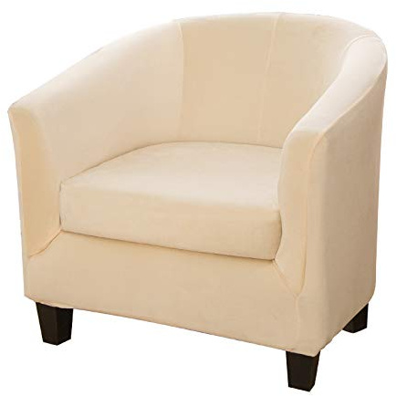 Mingfuxin Samt-Stuhlbezüge für Wannen, Verbesserter 2-in-1-Stretch-Sessel-Sofa-Schonbezug mit Kissenbezug, rutschfeste Club-Eimer-Stühle, Sofa-Couch-Bezüge, Schonbezüge