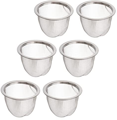 Healeved 6pcs Tea Screen Small Coffee Filters Loose Leaf Tea Infuser Turkish Tea Kettle Mesh Tea Infuser Tea Strainer Chinese Teapot Mini Strainer Replace Miss China Stainless Steel