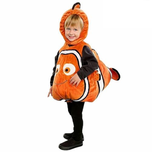Abhpjuy Kostüm für Kinder Halloween Kostüm Finding Nemo Clownfisch-Kleidung Weihnachten Karneval Jumpsuit (XS-S) (85-100cm)