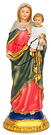 Heiligenfigur Jesus Figur Maria Statue Deko Kirchenfigur Madonna Figur Mutter Gottes mit Kind Heilige Figur Geschenkidee Madonnefigur Dekor Heiligenstatue Handbemalt Skulptur Religion Weihnachtsdekor