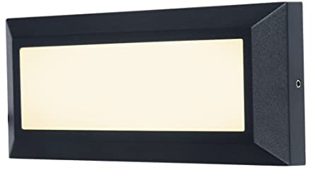 LUTEC LED Außenwandleuchte Helene,moderne Wandleuchte aus Aluminium in Mattschwarz,moderne Außenlampe,wetterfeste Treppenbeleuchtung,11Watt,450 Lumen,3000 Kelvin