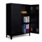 IDMarket - Armoire basse ESTER 2 portes métal noir design industriel