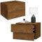 ML-Design 2er Set Nachttisch hängend mit 2 Schubladen, Walnuss, 42x29x30cm, Holzwerkstoff, Schwebend Nachtschrank, Wandmontage, Kommode Nachtkommode Wandschrank Nachtkonsole Wandnachttische Wandregal