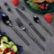 Besteckset 12 Personen Geschirrset Geschnitztes Besteck Edelstahl Schwarz Set, Spiegelpoliertes Cutlery Set, Spülmaschinenfest Beste Geschenkkombination ESSONIO (12 Satz mit 48 Stück)
