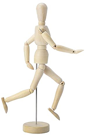 Gliederpuppe 12 Zoll Holz Figur Gliederpuppe Modell Holzpuppe Gliederpuppe Modellpuppe Verstellbare Holz Körper Mannequin Glieder Puppe Zeichenpuppe Möbeldekoration für Zeichnen Malen Kunst