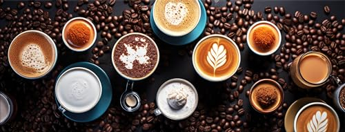 artissimo Glasbild Küche 80x30 cm Küchenbild: Barista Kaffee modern AG5443A – Bild aus Glas, Wandbild Querformat, Küchendeko Café Stil