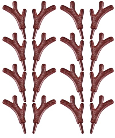 JIHUOO Mini-Hirschgeweih aus Kunststoff, zum Basteln, kleines Schneemanngeweih, niedliches Weihnachtsgeweih, Verzierungen, Cosplay, Rentiergeweih, Tiere, Hörner, Dekoration, 100 Stück