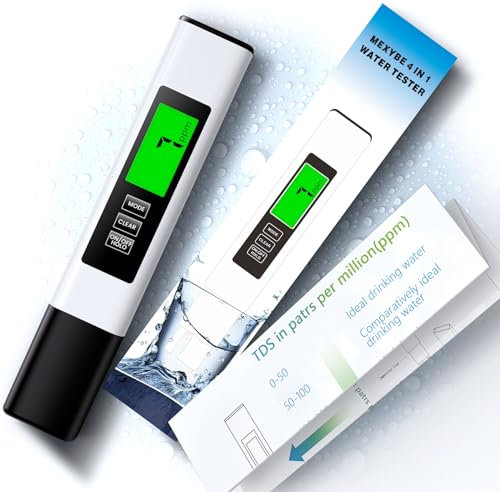 MEXYBE 2024 All-New 4 in 1 Tds Meter Digital Water Tester - Accurate and Reliable TDS EC & Temp(°C,°F) Meter - 0-9990ppm - Professional Testing for Drinking Water, RO/DI System, Aquariums etc