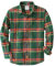 Dubinik® Chemise en flanelle pour homme 100 % coton, chemise à carreaux en flanelle à manches longues, douce, décontractée, à boutons, vert/orange, Taille XL