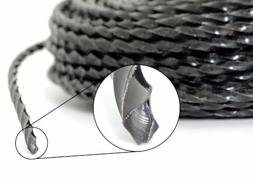 pokm toolsmarket - 2.0mm / 15m Mähfaden TWIST, Trimmerfaden Rasentrimmer Scharfe Kanten, 4-kant, Motorsense Faden, Schwarz Freischneider