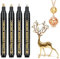 Nesayerk Chrome Gold Feutres Métalliques, 4 PCS Marqueurs Permanents Peinture Miroir, Stylo Chrome Liquide Etanche pour Résine, Modèle, Métal, Verre, Peinture Plastique (0,7mm/0,7-3mm/3mm/3-6mm)