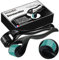 Dermaroller - 2 modèles (0,25mm + 0,5mm) - Roller Barbe - Kit De 2 Rouleaux A Micro-Aiguilles Pour Traitement De La Peau - Résultats Garantie (Noir/vert)