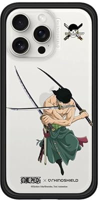 RhinoShield Modulare Case kompatibel mit [iPhone 15 Pro Max] | Mod NX - Anpassbare & stoßdämpfende Schutzhülle im schlanken Design - 3.5 Meter Fallschutz - Schwarz [One Piece/Zoro]