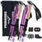 GIBOHOM Wanderstöcke Faltbar 105-125 cm 7075 Aluminium, 2 Nordic Walking Stöcke mit Klemmverschluss, 4 Paar Gummipuffe, Tragetasche, Wanderstöcke Teleskop für Trekking, Skifahren, Wandern, Bergsport