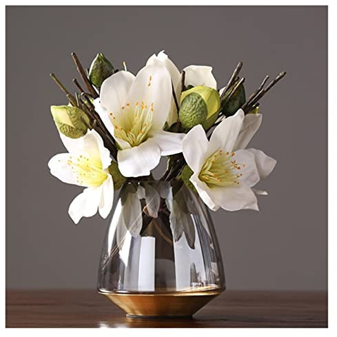 Jarrón Decorativo Florero de cristal moderno, decoración nórdica, florero de mesa for el hogar, jarrones de cristal, terrarios, centros de mesa for bodas, maceta Jarrones para Flores(Pequeño)