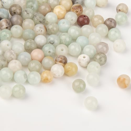 yumcute Perlen für Armbänder Erwachsene, 4mm |180 Stück Naturstein Perlen für die Schmuckherstellung, Natürliche Amazonit Perlen für die Herstellung von Halsketten und Ohrringen