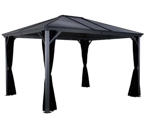 DIGIPLASTICS Ezooza Ventura Pavillon aus Aluminium und Stahl, 296 x 296 x 260 cm