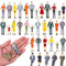 30 Stück Mini Person Figurine 1:30, Modellbau Figuren, Bemalte Sitzende, Miniatur Kunststoff Personen, Mini Menschen Figuren für Miniaturszenen, Zug, Eisenbahn, Sandtisch, Maßstab