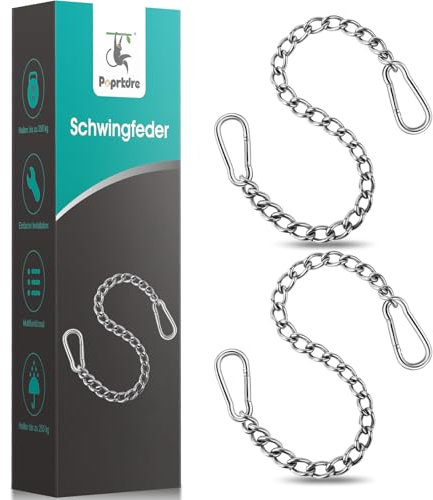 Poprkdre Hängesessel Kette, Verlängerungskette Hängesessel, 66 cm Boxsack Kettenverlängerung mit Zwei Karabiner, Laden Sie bis zu 250 kg (2 Pack)