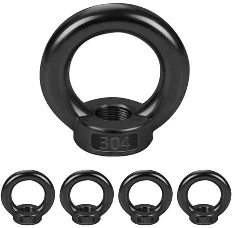 AROMUJOY 5 Stück Ringmutter M6, 304 Edelstahl Gewinde Ösenmutter, Ringösen Ringmuttern, Augenmuttern Hardware Ringförmige für Hängende und Befestigen, Seilmontage, Hebezubehör