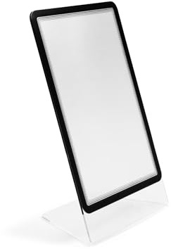 Djois, 930057 - Acryl Tischaufsteller, Magneto A4 Display-Tasche, Schräg, Schwarz, Hoch-/Querformat, Einfache Handhabung, Elegantes Design, Made in France, 1 Stück