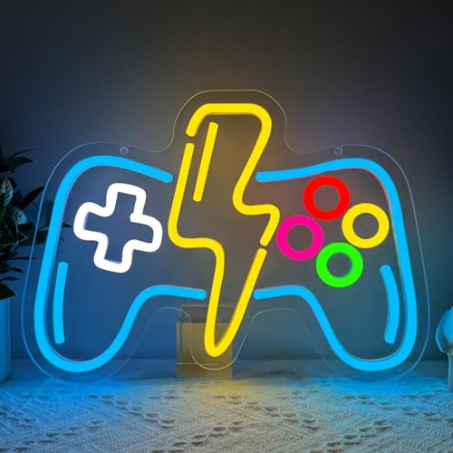 SONGYUNEON Gamepad Neon Insegna LED Lampada da Gioco Personalizzata Dimmerabile da Parete Luce al Neon USB per Decorazioni per la Casa Accessori Sala Giochi Feste