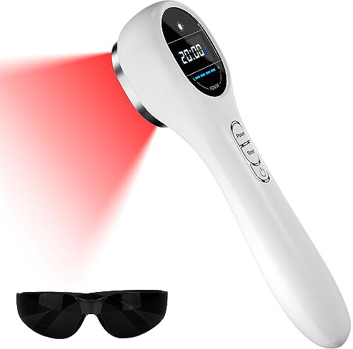 Handgehaltenes Rotlichtlampe, Kaltes Rotlicht Gerät Infrarotlampe 4 Leistung/Zeit einstellbar Rotlichtlampe zur Schmerzlinderung für Körper/Tiere