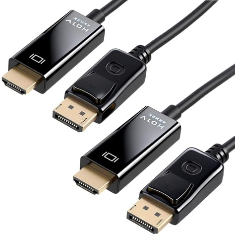 JinRuiCPeng 2 Stücke 4K Displayport auf HDMI Kabel, DP auf HDMI 1.8M Kabel für Monitor, TV, Laptop, Projektor, Kompatibel mit DisplayPort Geräten, Unterstützt 4K, Flexibles PVC Kabel