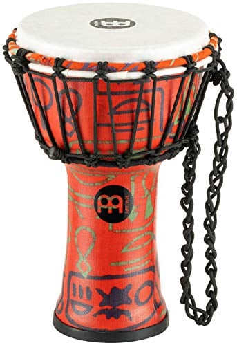 Meinl Percussion JRD Djembe Musikinstrument - Sehr kleine Handtrommel - Reiseinstrument - Durchmesser 7 Zoll - Kunststoff, Mehrfarbig (JRD-PS)