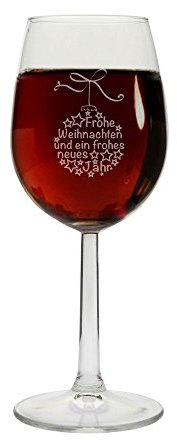 4youDesign Weißweinglas -Frohe Weihnachten- mit Weihnachtskugel-Motiv Geschenkidee zu Weihnachten für Männer & Frauen