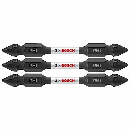 BOSCH ITDEPH12503 Lot de 3 embouts cruciformes à double extrémité 6,3 cm