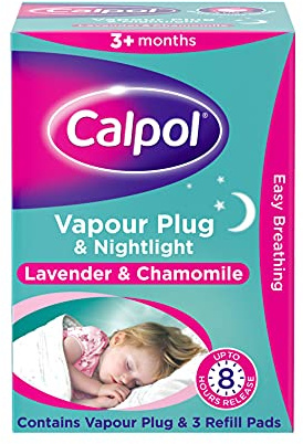 Calpol Vapour Plug Nightlight Lavender Chamomile 3+ Months, 3 Refills (Blue Light Version)