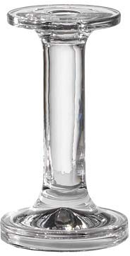 Kaheku Kerzenleuchter Kerzenständer Solid Glas klar modern für Stabkerzen d9 h16 cm