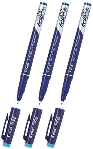 Pilot Frixion Radierbarer Fineliner (Hellblau, 3 Stück)