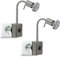 Trango 2er Pack 2607/2 LED Steckerleuchte *SKY* Nachtlicht in Edelstahl-Look incl. 1x 3000K warmweiß LED Leuchtmittel & ON/OFF Schalter Wandlampe Küchen Steckerlampe