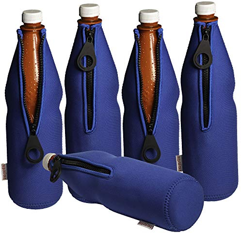 DRESS-YOUR-DRINK Flaschenkühler 0,7-1,0L für Glas- & PET Flaschen, Neopren, Getränkekühler, (blau, 5)